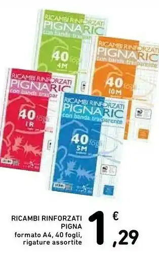 Pigna Ricambi Ric A4 Rinforzati 40 Fogli