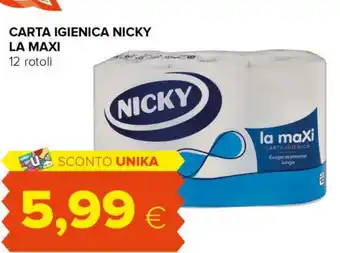 Tigre CARTA IGIENICA NICKY LA MAXI 12 rotoli offerta