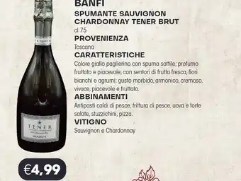 Docks Cash&Carry Banfi Spumante Sauvignon Chardonnay Tener Brut offerta