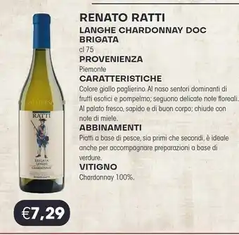 Docks Cash&Carry Renato Ratti Langhe Chardonnay DOC Brigata offerta