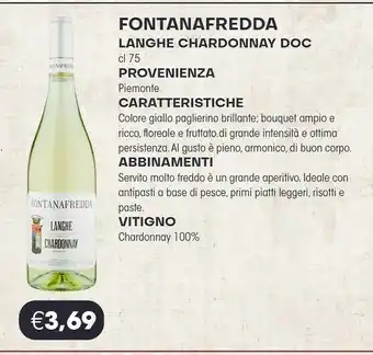 Docks Cash&Carry Fontanafredda Langhe Chardonnay DOC 750 Ml offerta