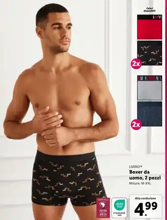 Lidl LIVERGY Boxer da uomo, 2 pezzi offerta