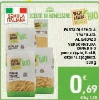 Céréal Conad Pasta Di Semola Trafilata Al Bronzo Verso Natura offerta