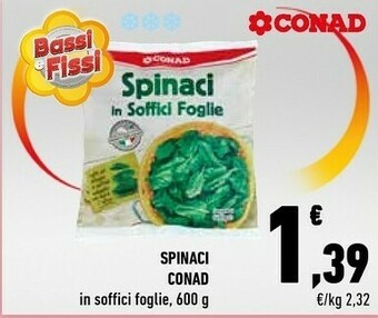 Céréal Conad - Spinaci In Soffici Foglie 600 G(ml) offerta