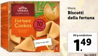 Lidl Vitasia Biscotti della fortuna 60 g confezione offerta