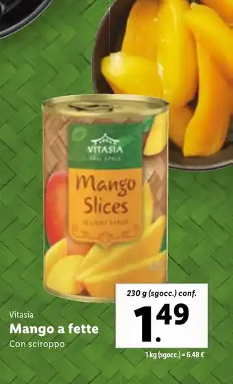 Lidl Vitasia Mango a fette 230 g (sgocc.) conf. offerta