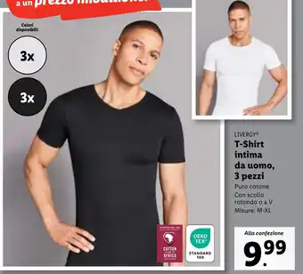 Lidl LIVERGY T-Shirt intima da uomo, 3 pezzi offerta