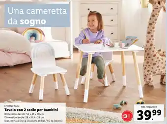 Lidl LIVARNO home Tavolo con 2 sedie per bambini offerta