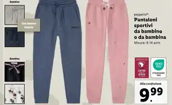 Lidl pepperts! Pantaloni sportivi da bambino o da bambina offerta