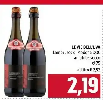 Le vie dell'uva Lambrusco Di Modena Amabile 750 G(ml)