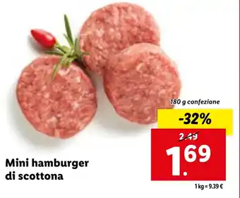 Lidl Mini hamburger di scottona 180 g confezione offerta