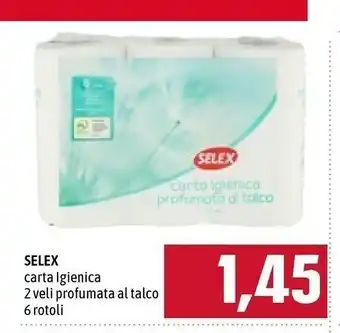 Céréal Selex Carta Igienica 2 Veli Profumata Al Talco 6 Rotoli offerta