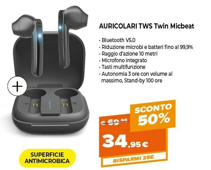 Auricolari wireless Twin Buds