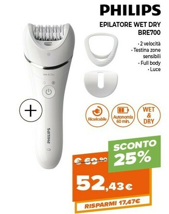 Expert Philips BRE700/01 Epilatore 32 Pinzette Bianco offerta