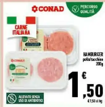 Céréal Conad - Hamburger Con Tacchino 200 G(ml) offerta