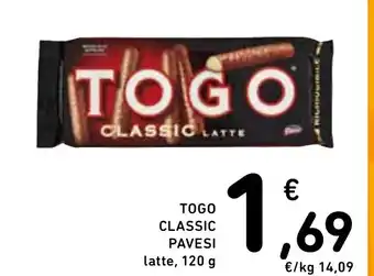 Spazio Conad TOGO CLASSIC PAVESI latte, 120 g offerta