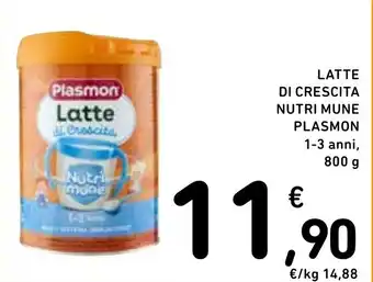 Spazio Conad LATTE DI CRESCITA NUTRI MUNE PLASMON 1-3 anni, 800 g offerta