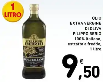 Spazio Conad OLIO EXTRA VERGINE DI OLIVA FILIPPO BERIO 100% italiano, estratto a freddo, 1 litro offerta