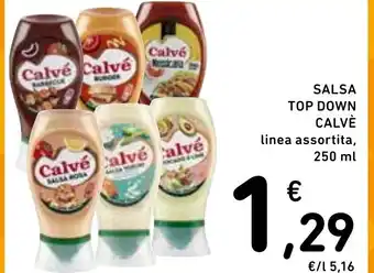 Spazio Conad SALSA TOP DOWN CALVÈ linea assortita, 250 ml offerta