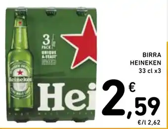 Spazio Conad BIRRA HEINEKEN 33 cl x3 offerta