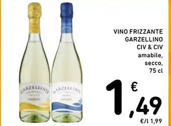 Spazio Conad VINO FRIZZANTE GARZELLINO CIV & CIV amabile, secco, 75 cl offerta