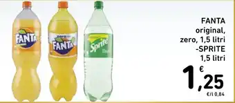 Spazio Conad FANTA original, zero, 1,5 litri -SPRITE 1,5 litri offerta