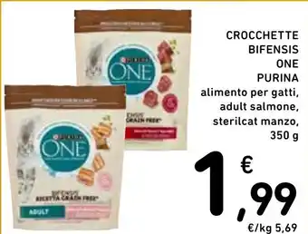 Spazio Conad CROCCHETTE BIFENSIS ONE PURINA alimento per gatti, 350 g offerta