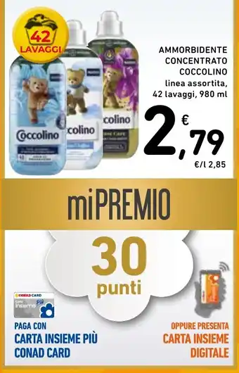Spazio Conad AMMORBIDENTE CONCENTRATO COCCOLINO linea assortita, 42 lavaggi, 980 ml offerta