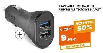 Expert Sbs Caricabatterie Da Auto Universale TECR2USB24AFAST offerta
