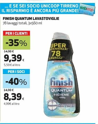 Coop Finish Quantum Lavastoviglie offerta
