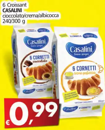 Casalini 6 Croissant Cioccolato/Crema/Albicocca 240/300 g