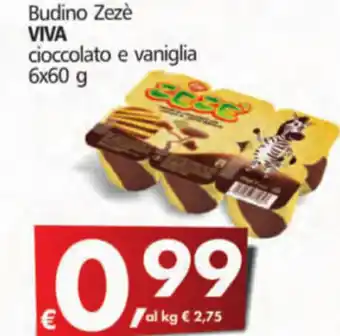 Alter Discount Viva Budino Zezè Cioccolato e Vaniglia 6x60 g offerta