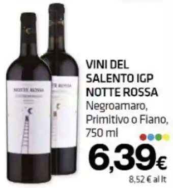 Superconti VINI DEL SALENTO IGP NOTTE ROSSA Negroamaro, Primitivo o Fiano, 750 ml offerta
