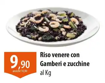 Riso venere con Gamberi e zucchine