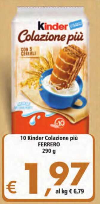 Alter Discount Ferrero 10 Kinder Colazione Più 290 g offerta