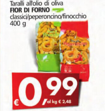 Alter Discount Fior Di Forno Taralli All'Olio Di Oliva Classici/Peperoncini/Finocchio 400 g offerta
