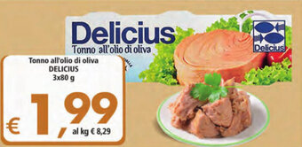 Alter Discount Delicius Tonno All'Olio di Oliva 3x80 g offerta
