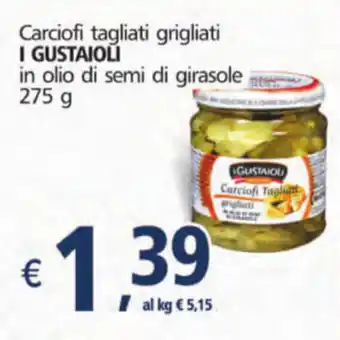 Alter Discount I Gustaioli Carciofi Tagliati Grigliati in Olio di Semi di Girasole 275 g offerta