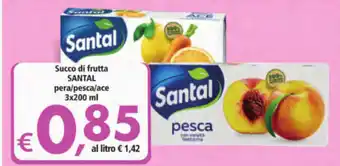 Alter Discount Santal Succo di Frutta Pera/Pesca/Ace 3x200 ml offerta
