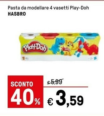 Iper La Grande Hasbro Pasta Da Modellare 4 Vasetti Play-doh offerta