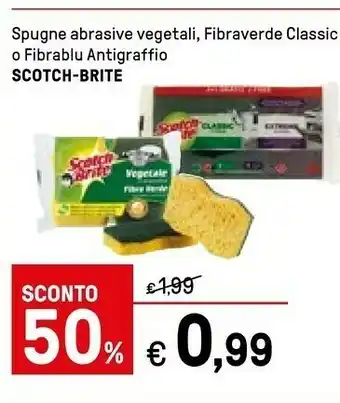 Iper La Grande Scotch-brite 8410001115153 Spugna Verde, Giallo Rettangolare 4 Pezzo(i) offerta