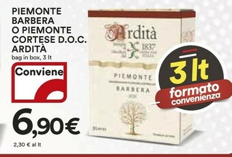 Coop Ardita Piemonte Barbera O Piemonte Cortese Doc offerta