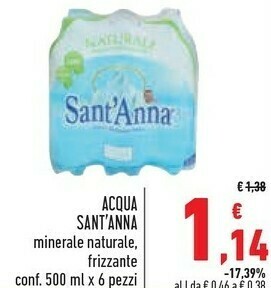 Conad Superstore Sant'anna Acqua Minerale Naturale Frizzante offerta