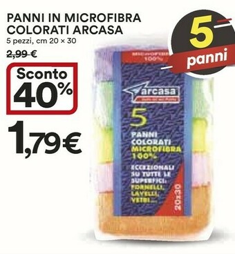 Coop Arcasa Panni In Microfibra Colorati offerta