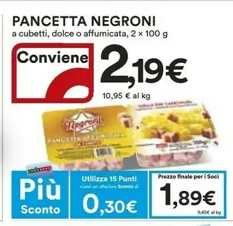 Coop Negroni Pancetta Affumicata A Cubetti offerta