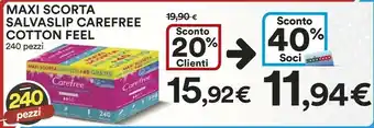 Coop Carefree Maxi Scorta Salvaslip Cotton Feel offerta