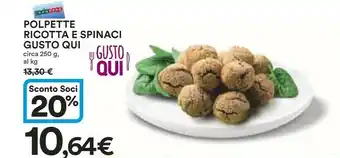 Coop Polpette Ricotta E Spinaci Gusto Qui offerta
