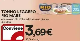 Coop Rio Mare Tonno All'Olio Extravergine Di Oliva Leggero 60 G(ml) offerta