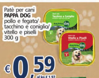 Alter Discount Pappa Dog Patè Per Cani Pollo e Fregato/Tacchino e Coniglio/Vitello e Piselli 300 g offerta