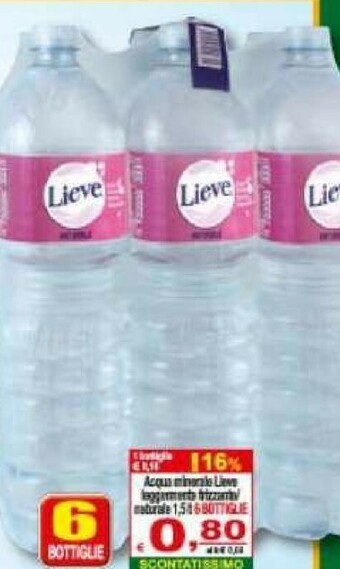 CTS Supermercati Lieve - Acqua Naturale 1500 G(ml) offerta